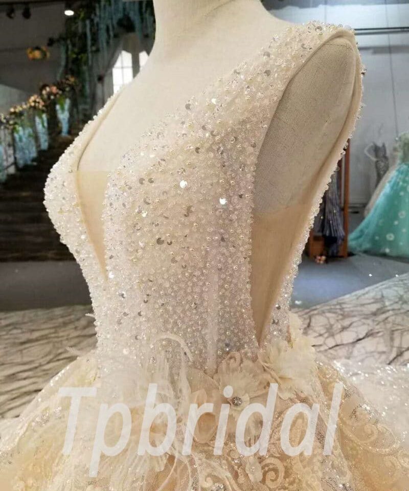 champagne wedding dress with bling-20373-07