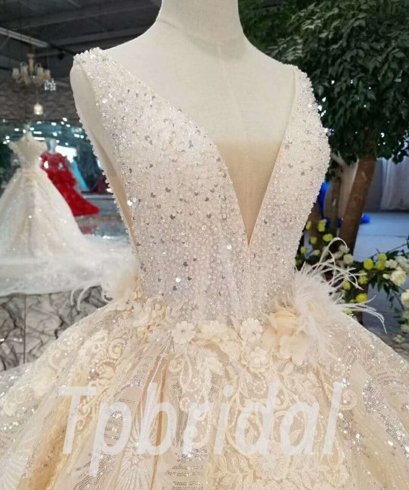 champagne wedding dress with bling-20373-08
