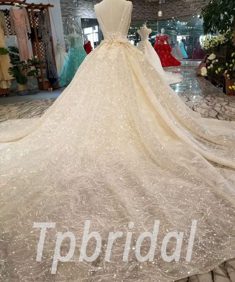 champagne wedding dress with bling-20373-09