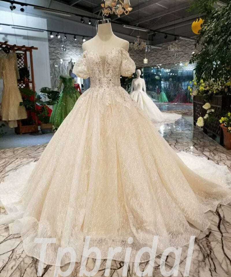 champange wedding dress plus size-20381-01