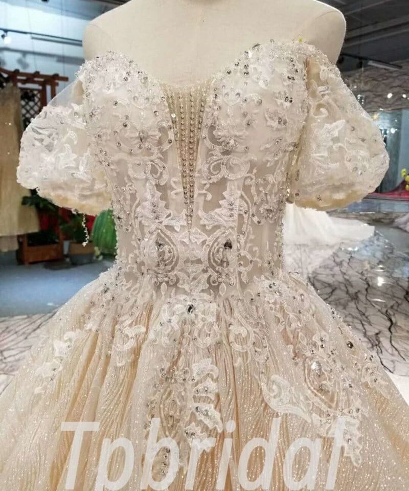 champange wedding dress plus size-20381-03