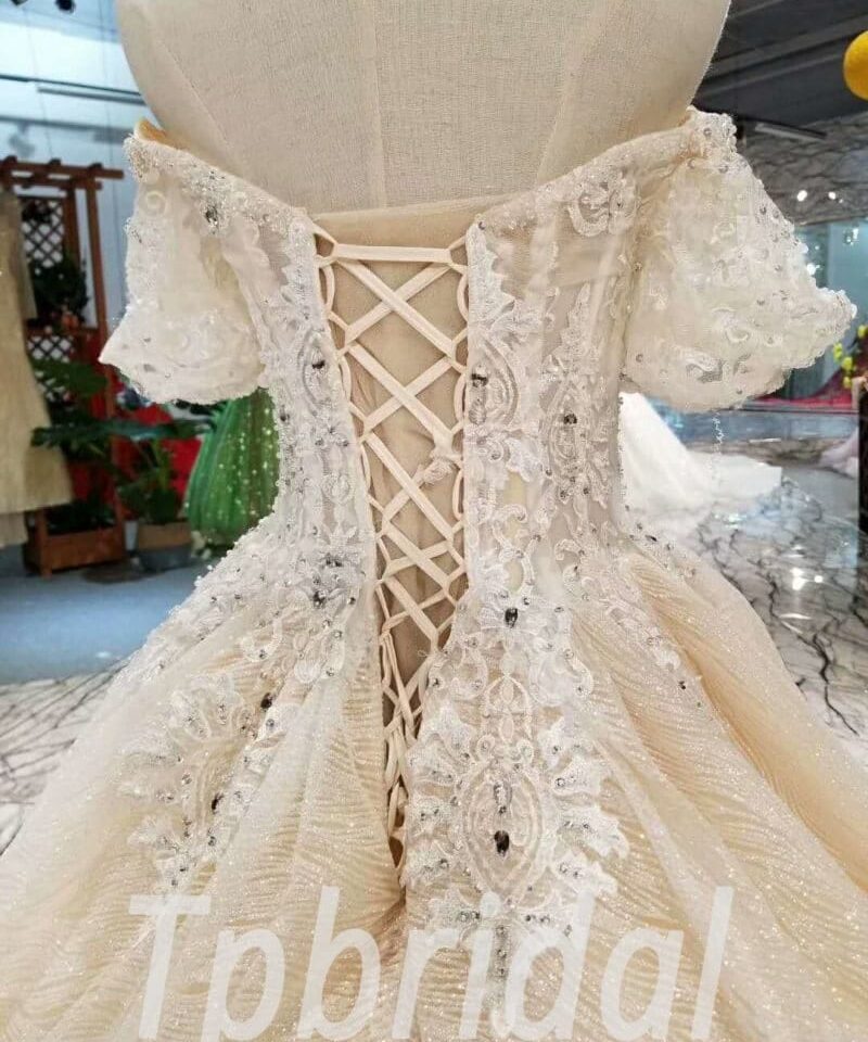 champange wedding dress plus size-20381-06