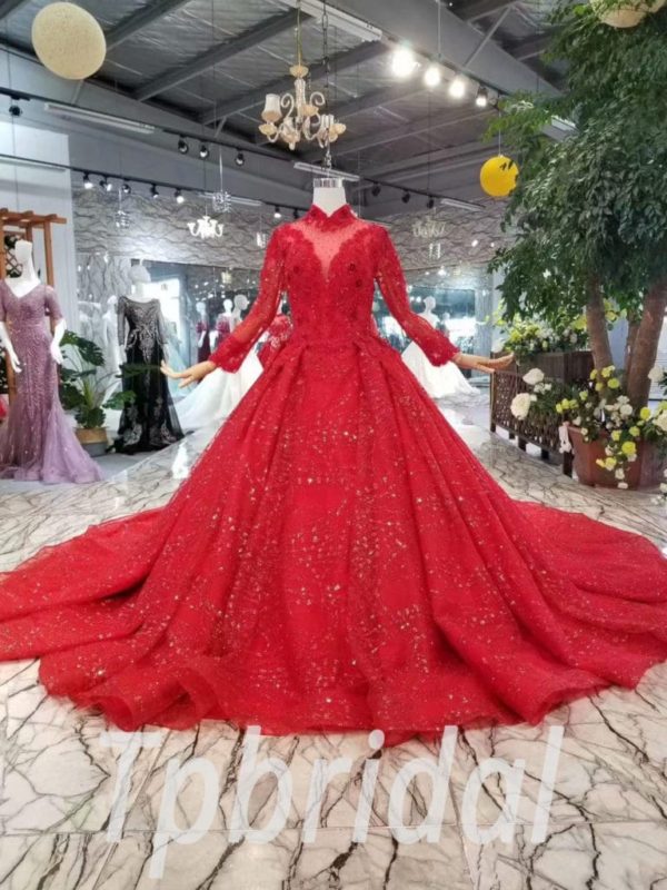 Princess Wedding Gown,Elegant Wedding Dress with Beaded Bodice,WD00393 -  Wishingdress