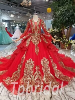 long sleeve evening gown-20393-06