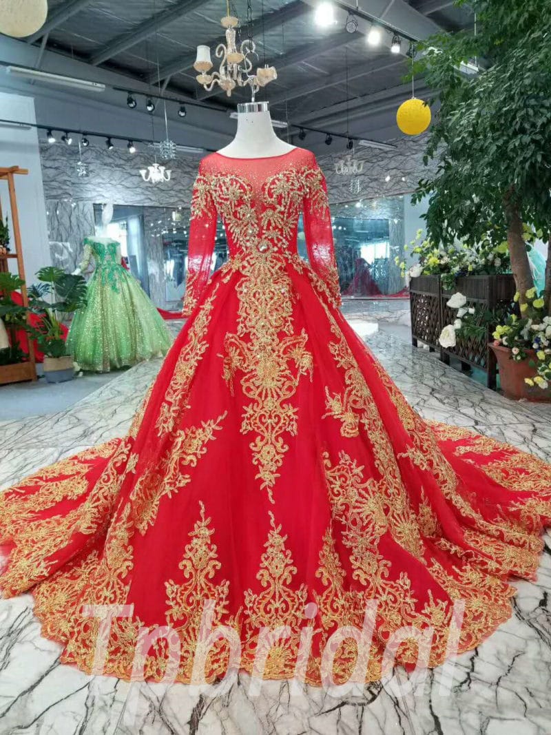 Buy > red and gold dress for wedding > in stock