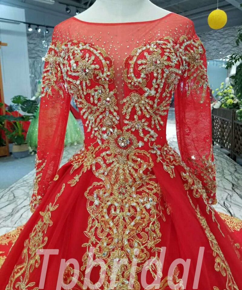 red and gold wedding dress-20376-03