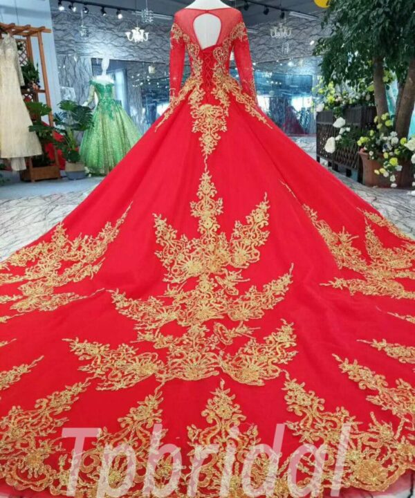 red and gold wedding dress-20376-05