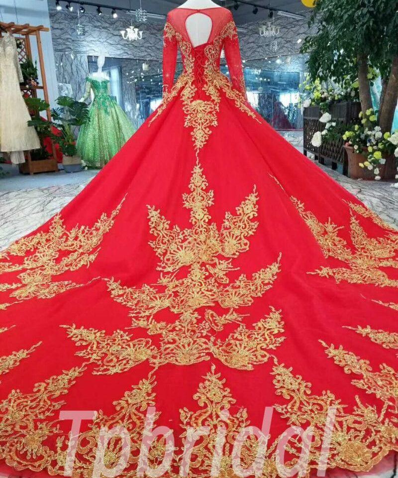 red and gold wedding dress-20376-05