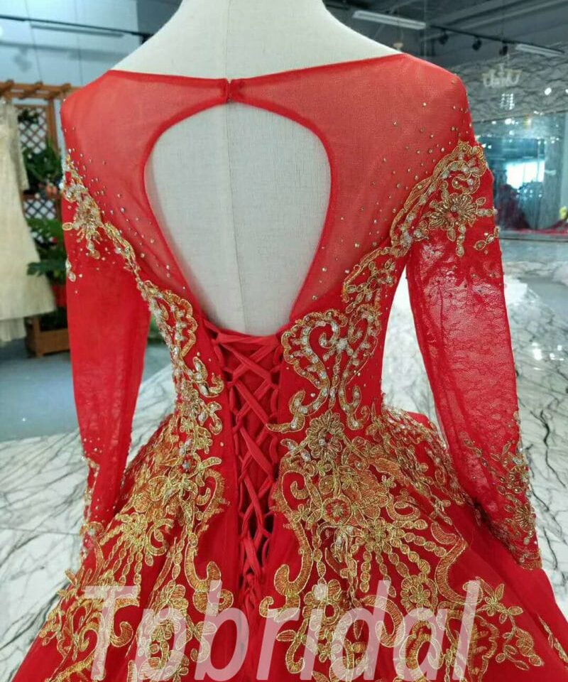 red and gold wedding dress-20376-06