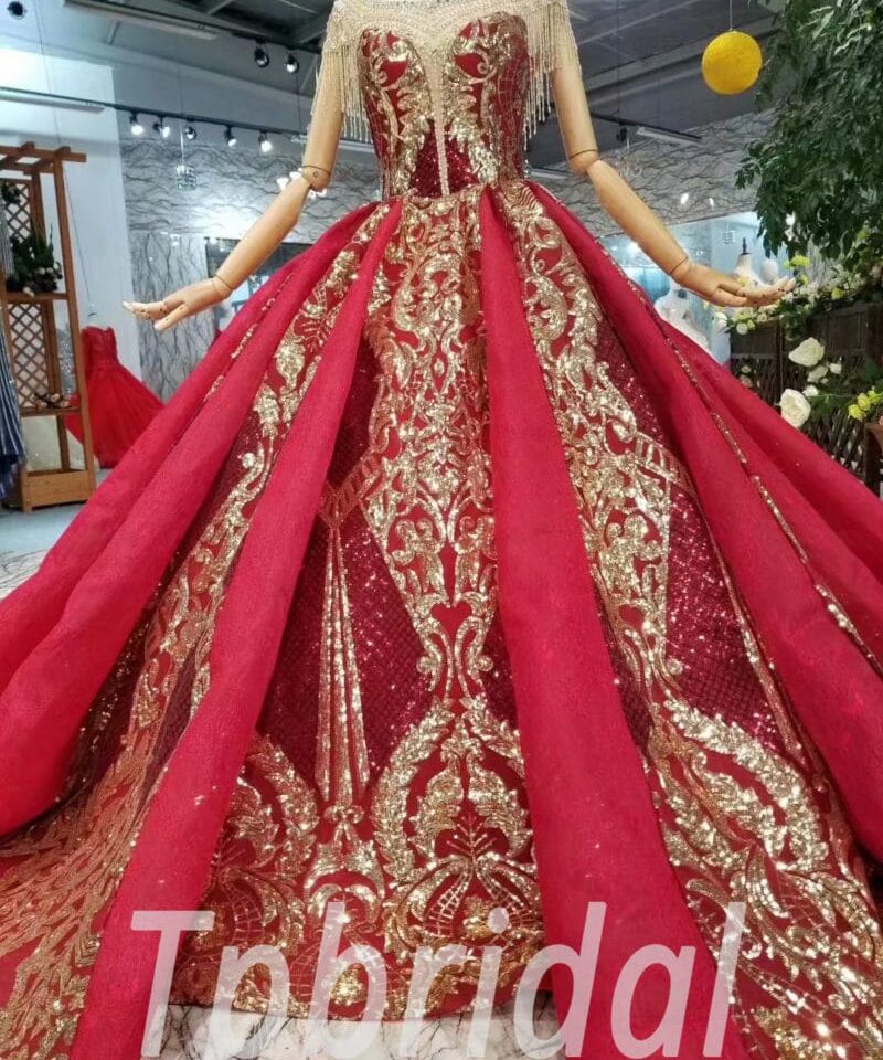 red and gold wedding dress-20391-03