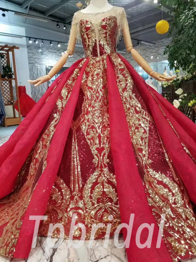 Buy Pretty Princess off the Shoulder Red Sparkle Ball Gown Wedding Dress  With Tiered Skirt and Glitter Tulle Various Styles Online in India - Etsy