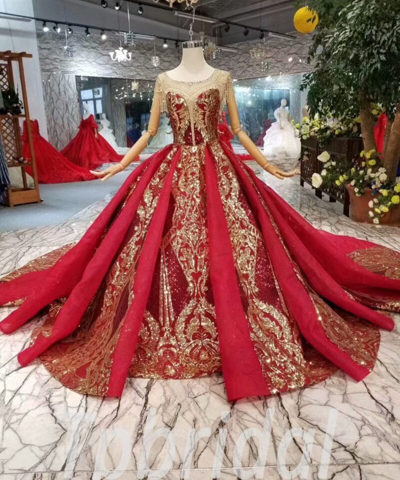 red and gold wedding dress-20391-04