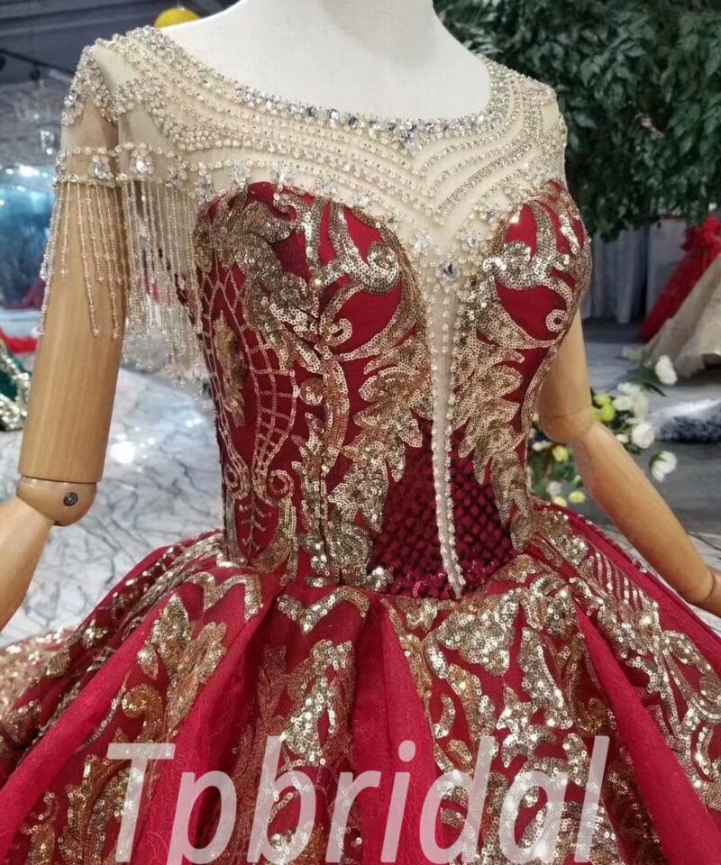 red and gold wedding dress-20391-05
