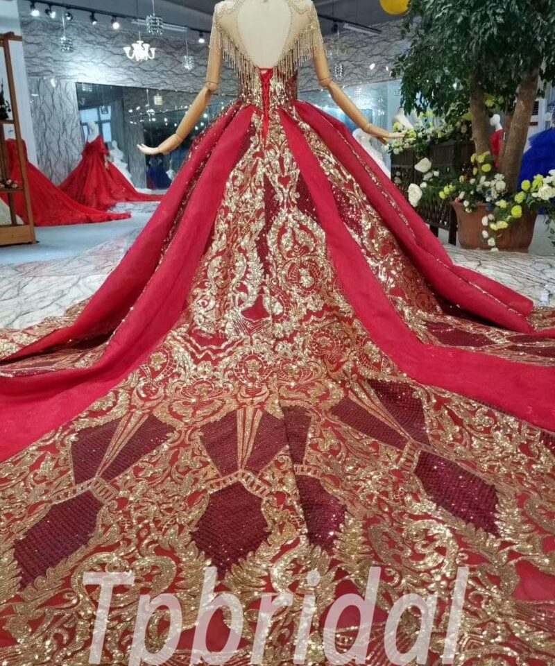 red and gold wedding dress-20391-08