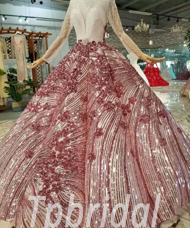 red and white prom dress-20364-02