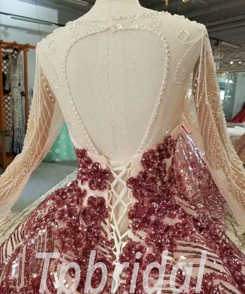 red and white prom dress-20364-07