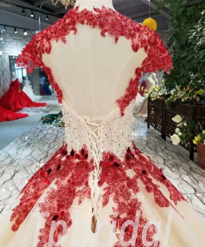 red and white prom dress-20389-01