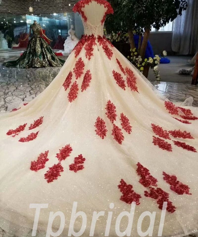 red and white prom dress-20389-02