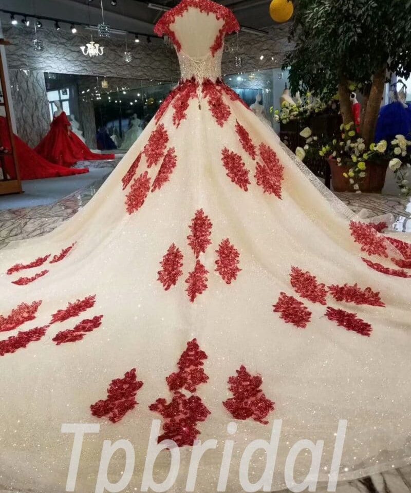 red and white prom dress-20389-03