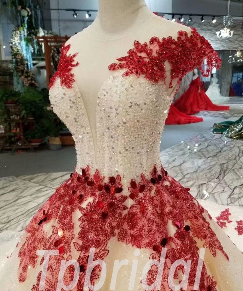 red and white prom dress-20389-04