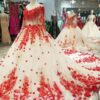 red and white quinceanera dress-20402-03