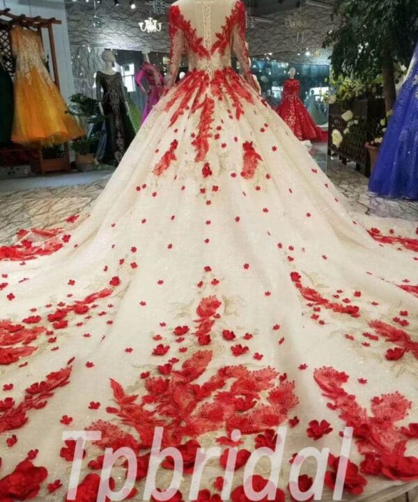 red and white quinceanera dress-20402-08