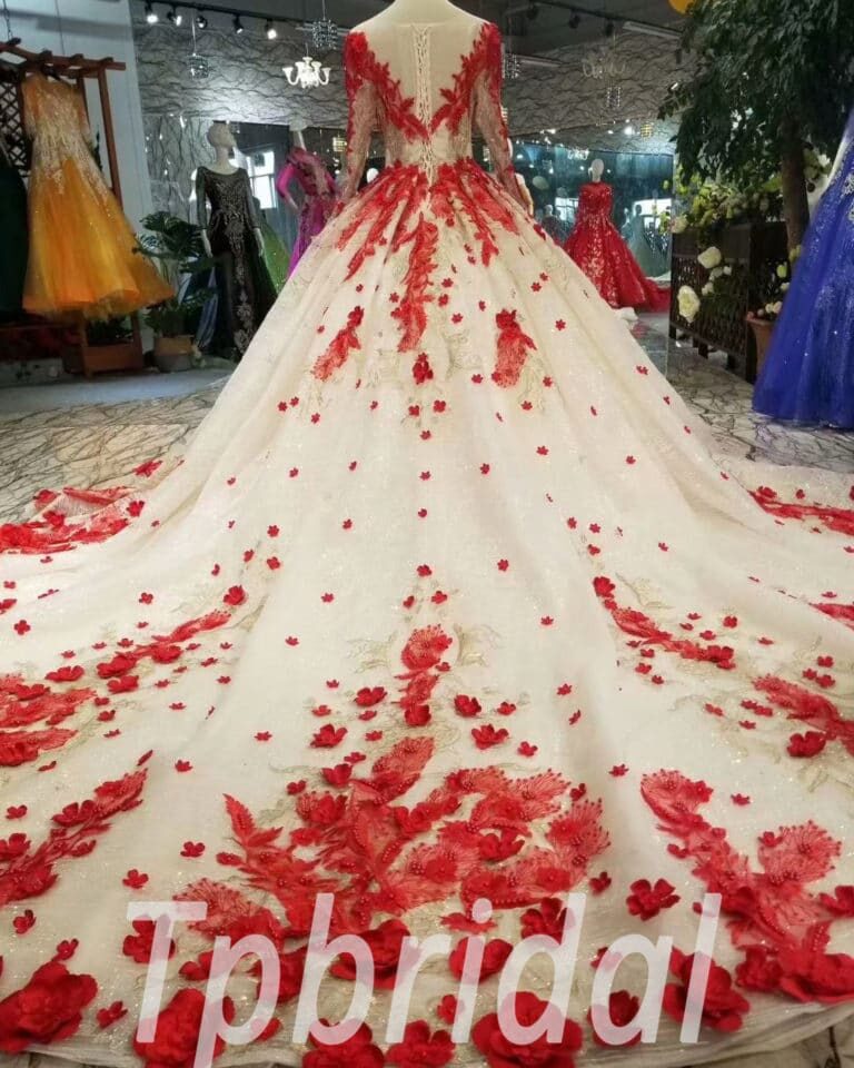 red and white quinceanera dress-20402-08