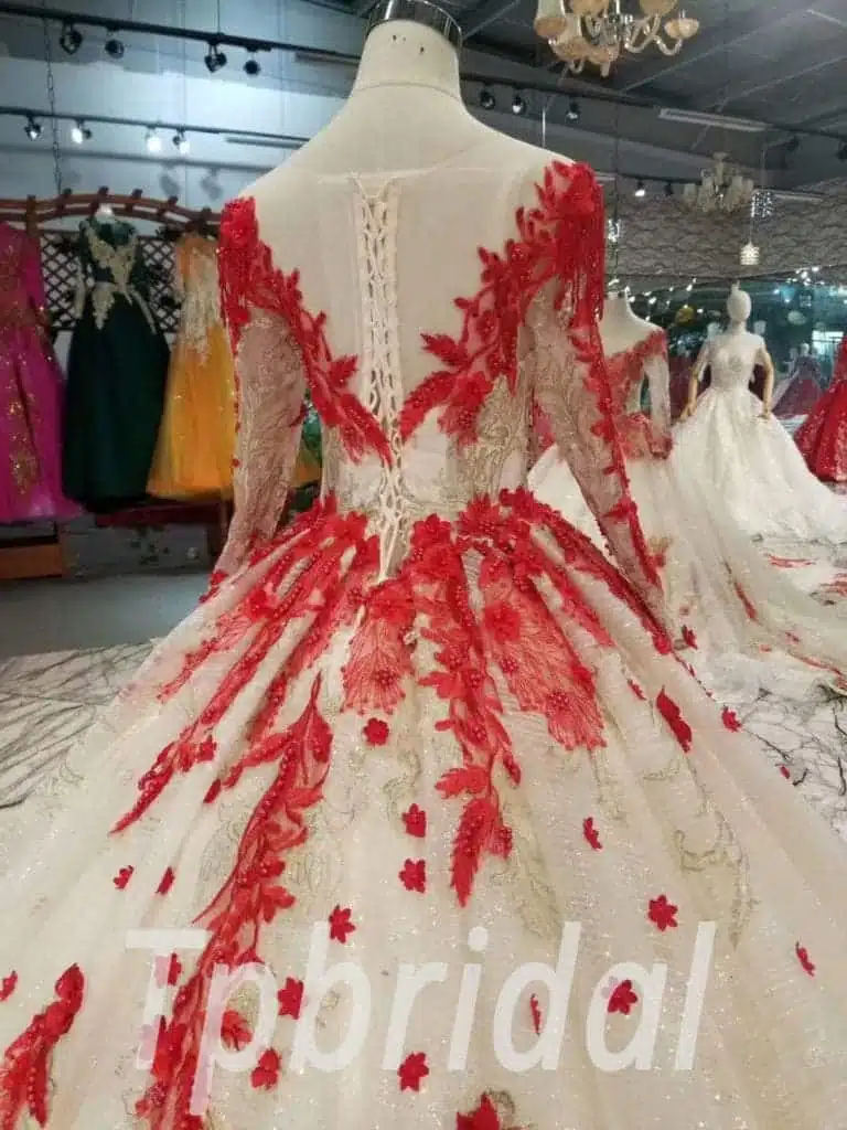 red and white quinceanera dress-20402-08