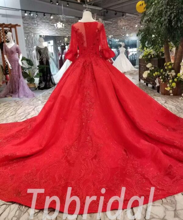 red ball gown prom dress-20403-03