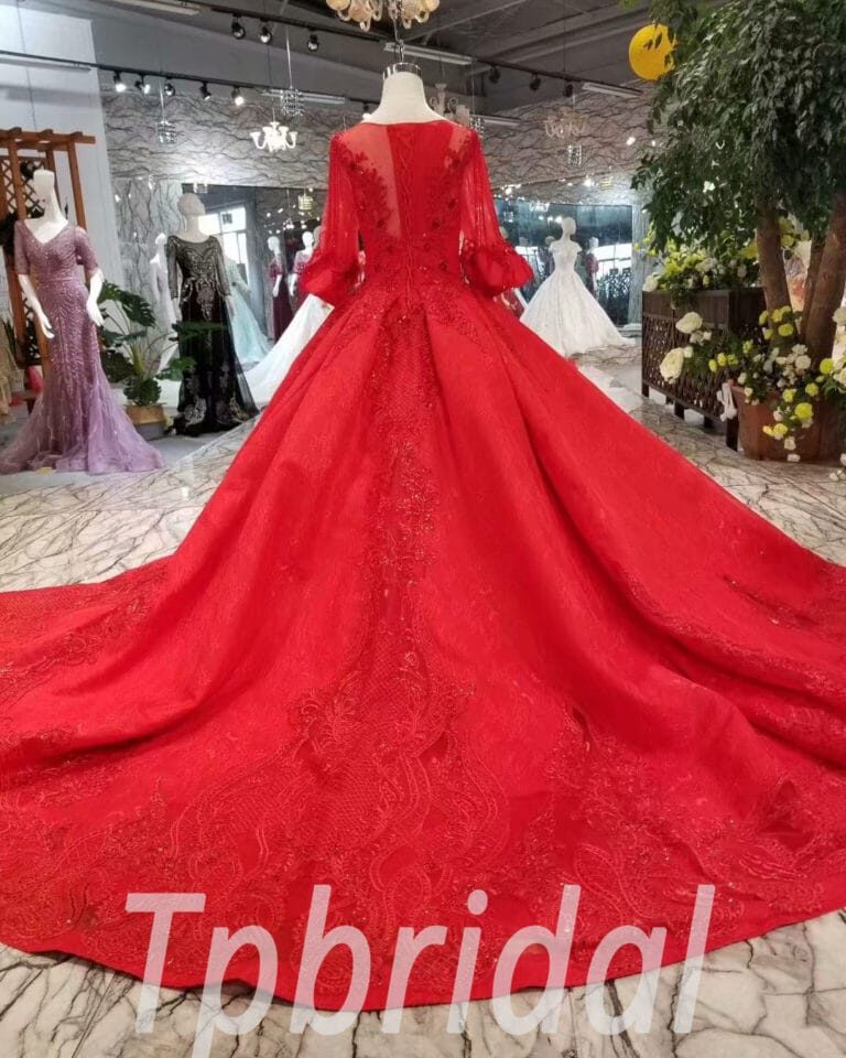 red ball gown prom dress-20403-03
