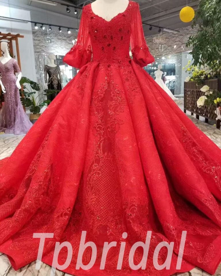 red ball gown prom dress-20403-07