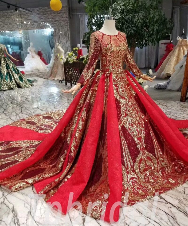 red bridal dress-20390-05