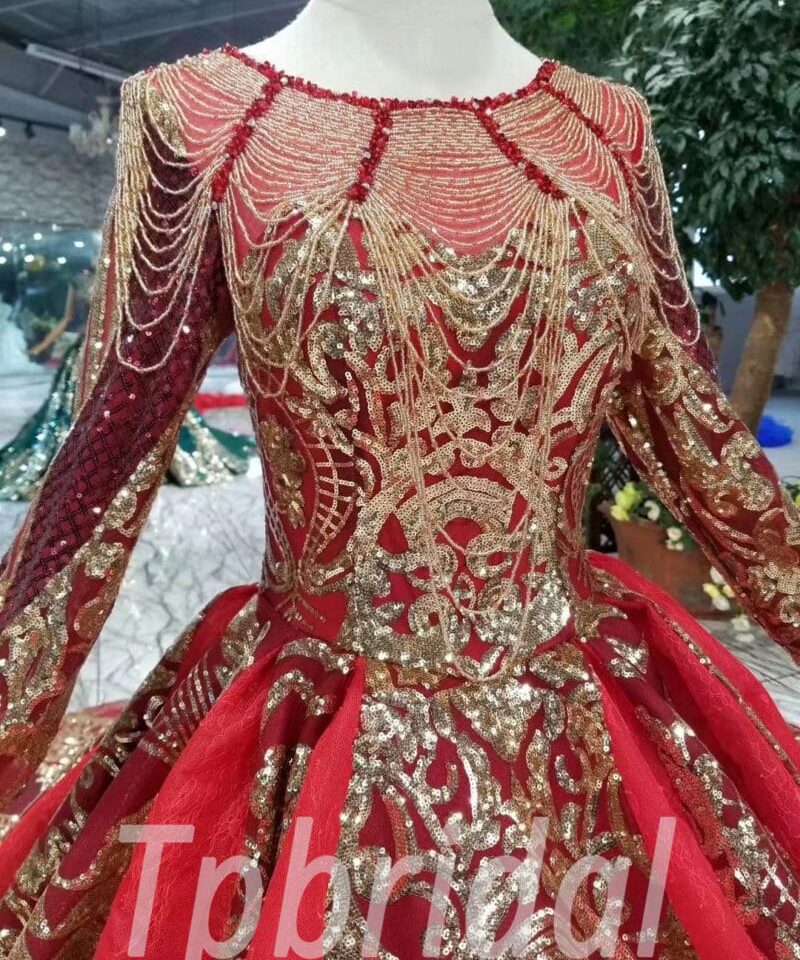 red bridal dress-20390-08