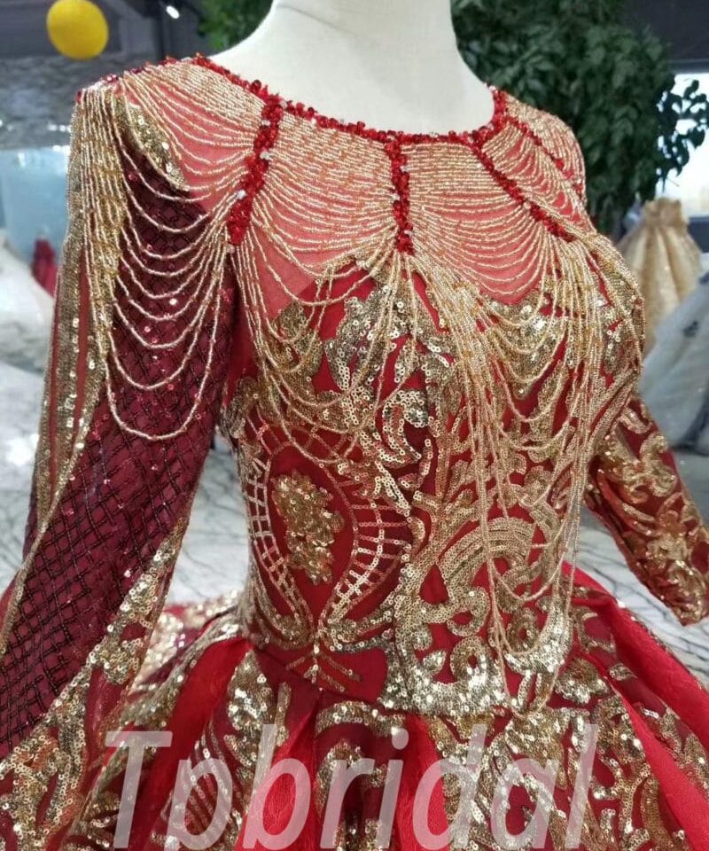 red bridal dress-20390-09