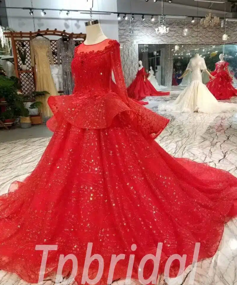 red prom dress plus size-2038