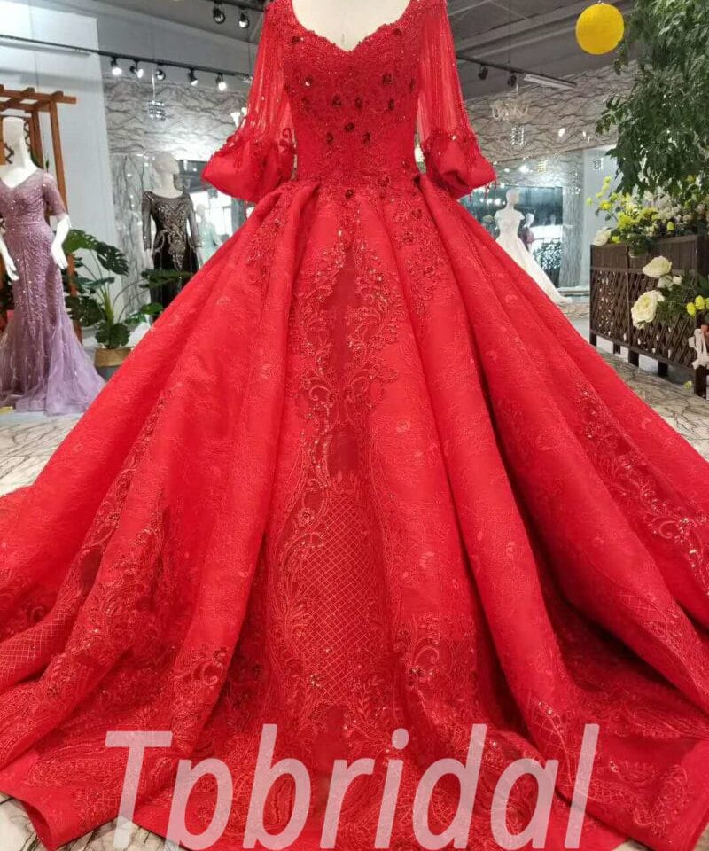 red wedding dress plus size-20374-01