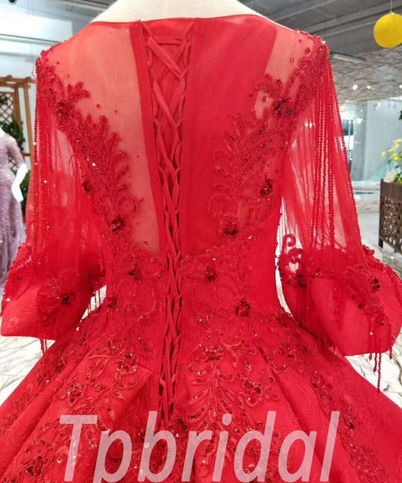 red wedding dress plus size-20374-06