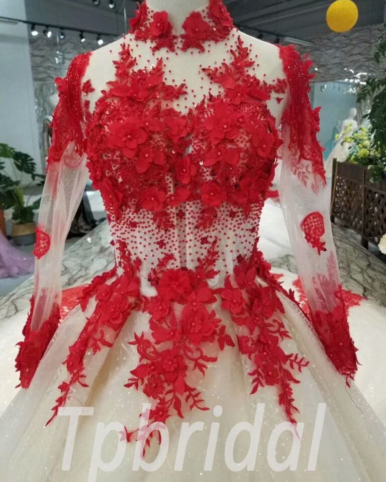 wedding dress flowers on skirt-20404-02