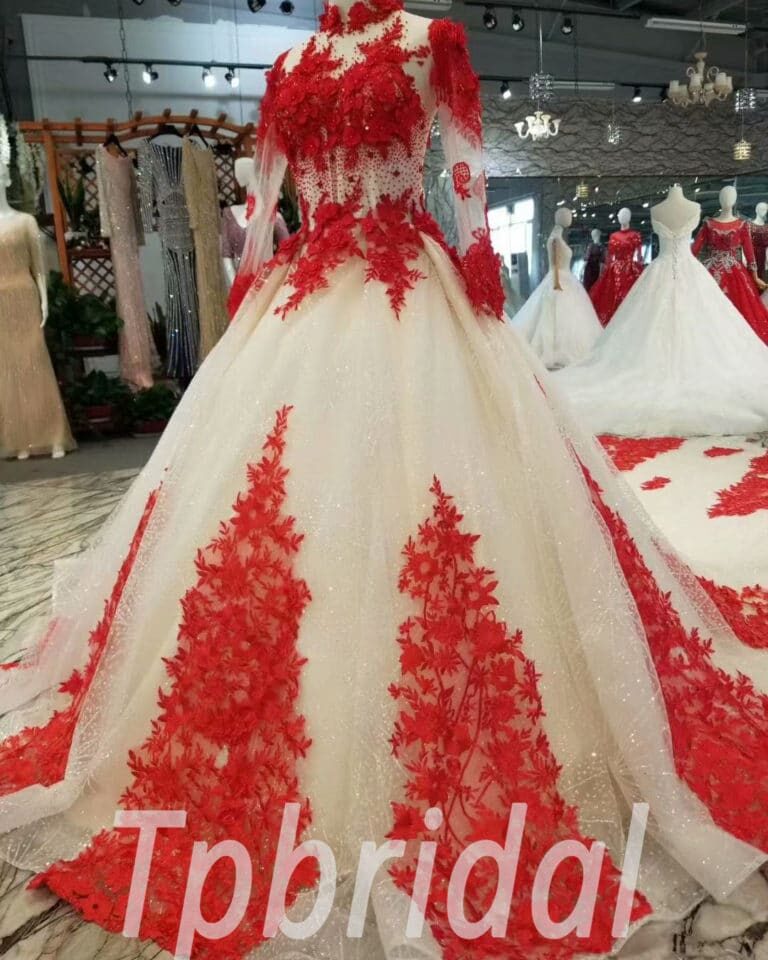 wedding dress flowers on skirt-20404-03