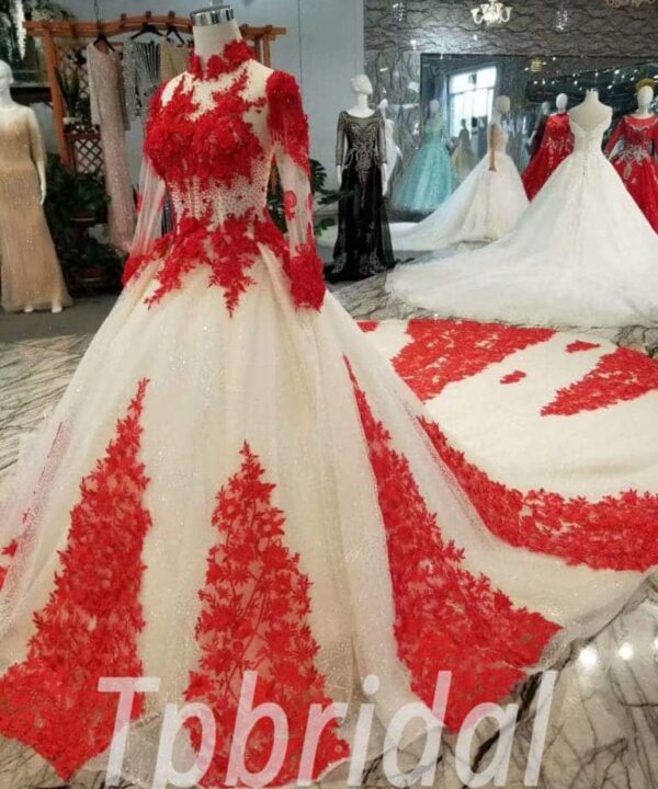 wedding dress flowers on skirt-20404-04