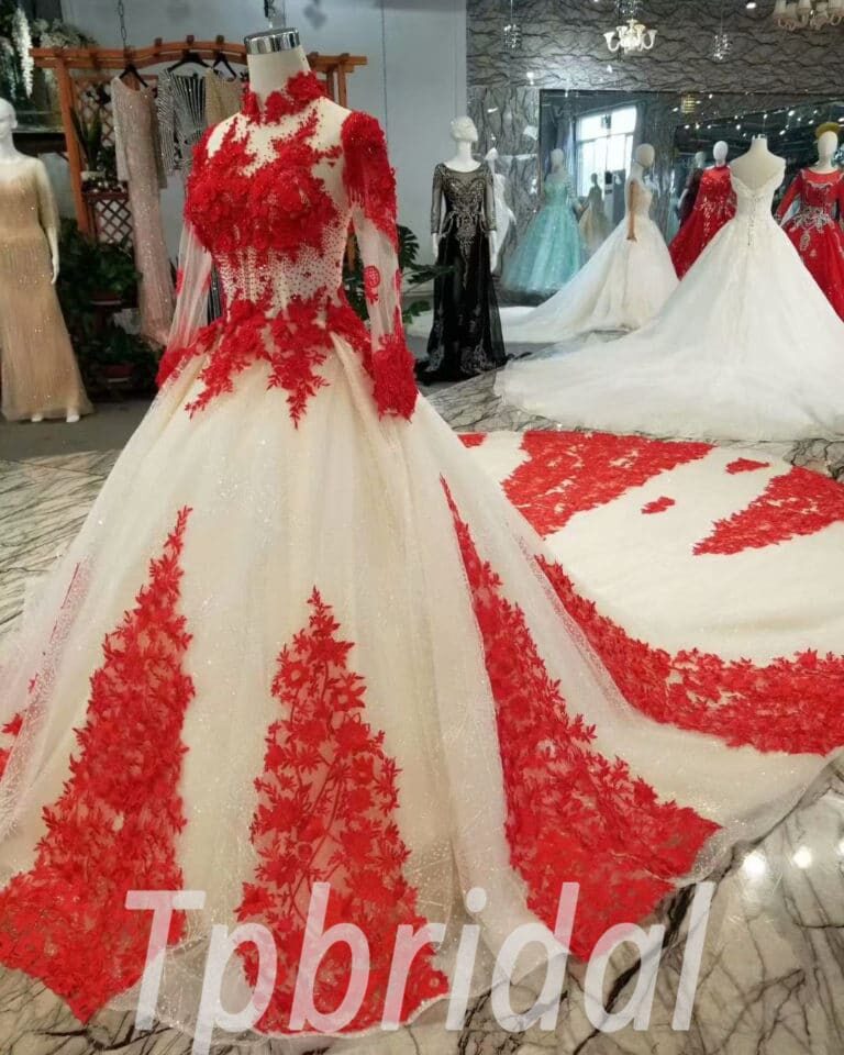 wedding dress flowers on skirt-20404-04