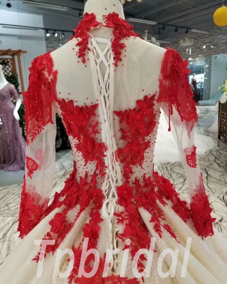 wedding dress flowers on skirt-20404-06