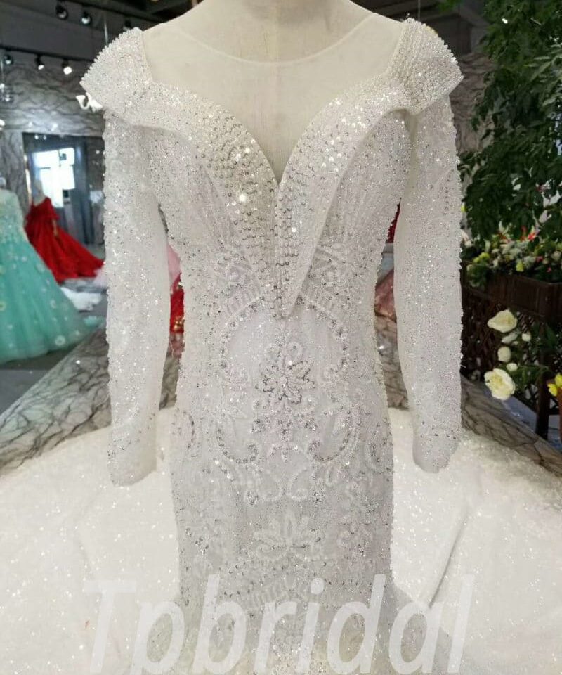 white mermaid wedding dress-20366-02