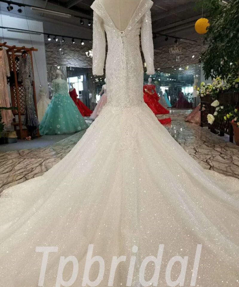 white mermaid wedding dress-20366-07