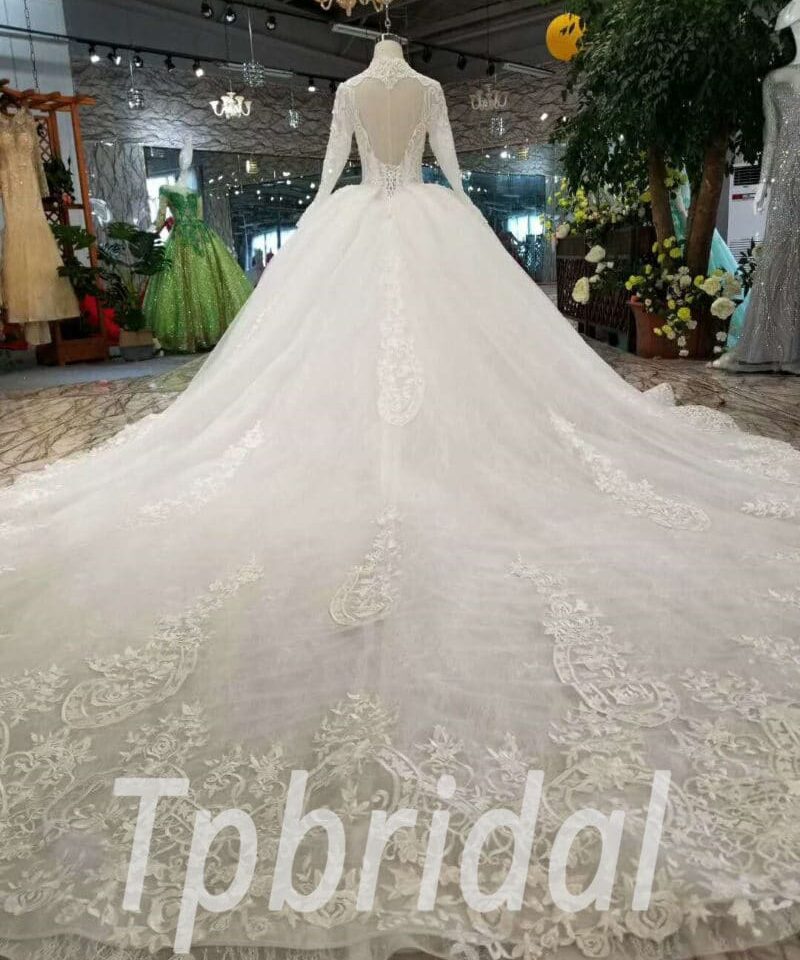 white wedding dress with sleeves-20378-06