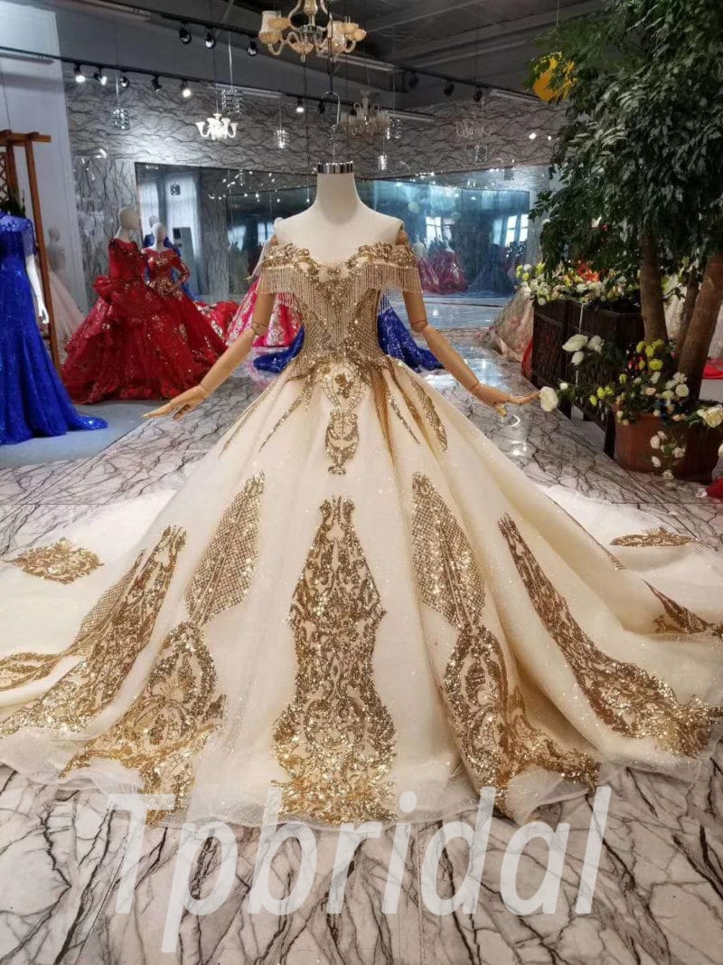 gold dresses for weddings