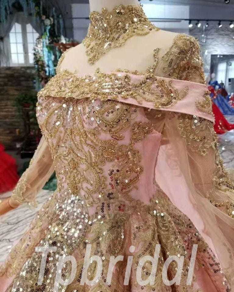pink and gold wedding dress-0406-01