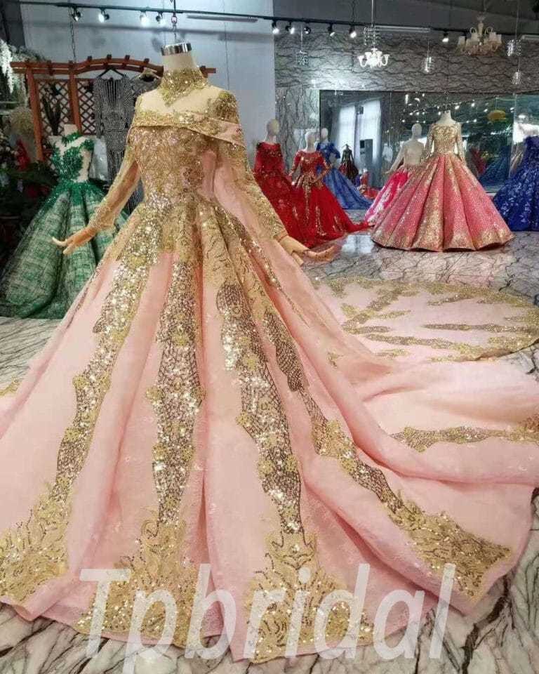 pink and gold wedding dress-0406-04