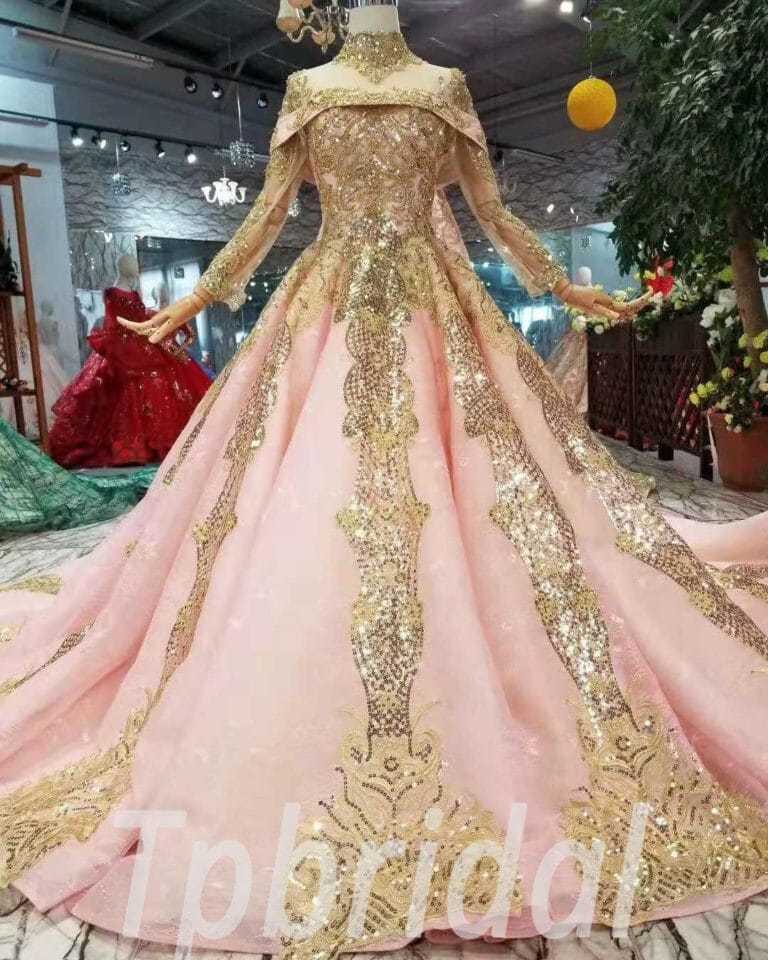 pink and gold wedding dress-0406-06