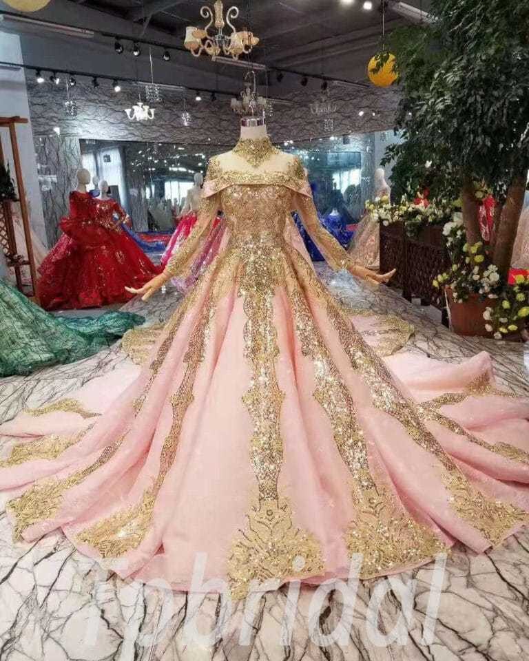 pink and gold wedding dress-0406-07